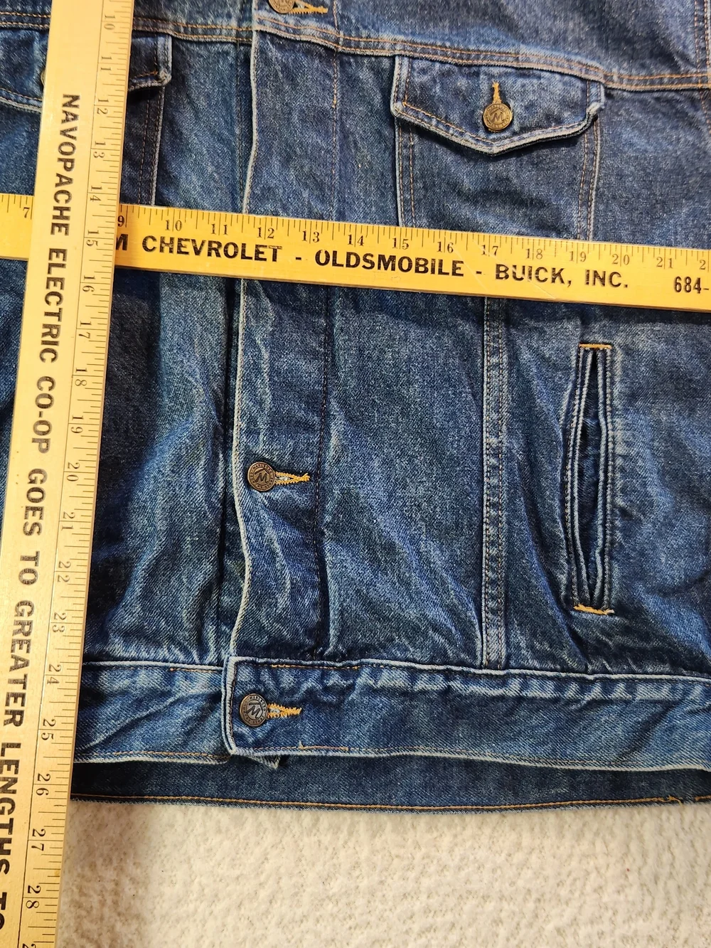 Vintage Marlboro Country Store Denim Trucker Jacket Leather Collar Flannel Sz L
